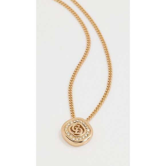 Authentic Christian Dior Vintage Rhinestone Crystal Round Necklace Gold Plated - Picture 4 of 11